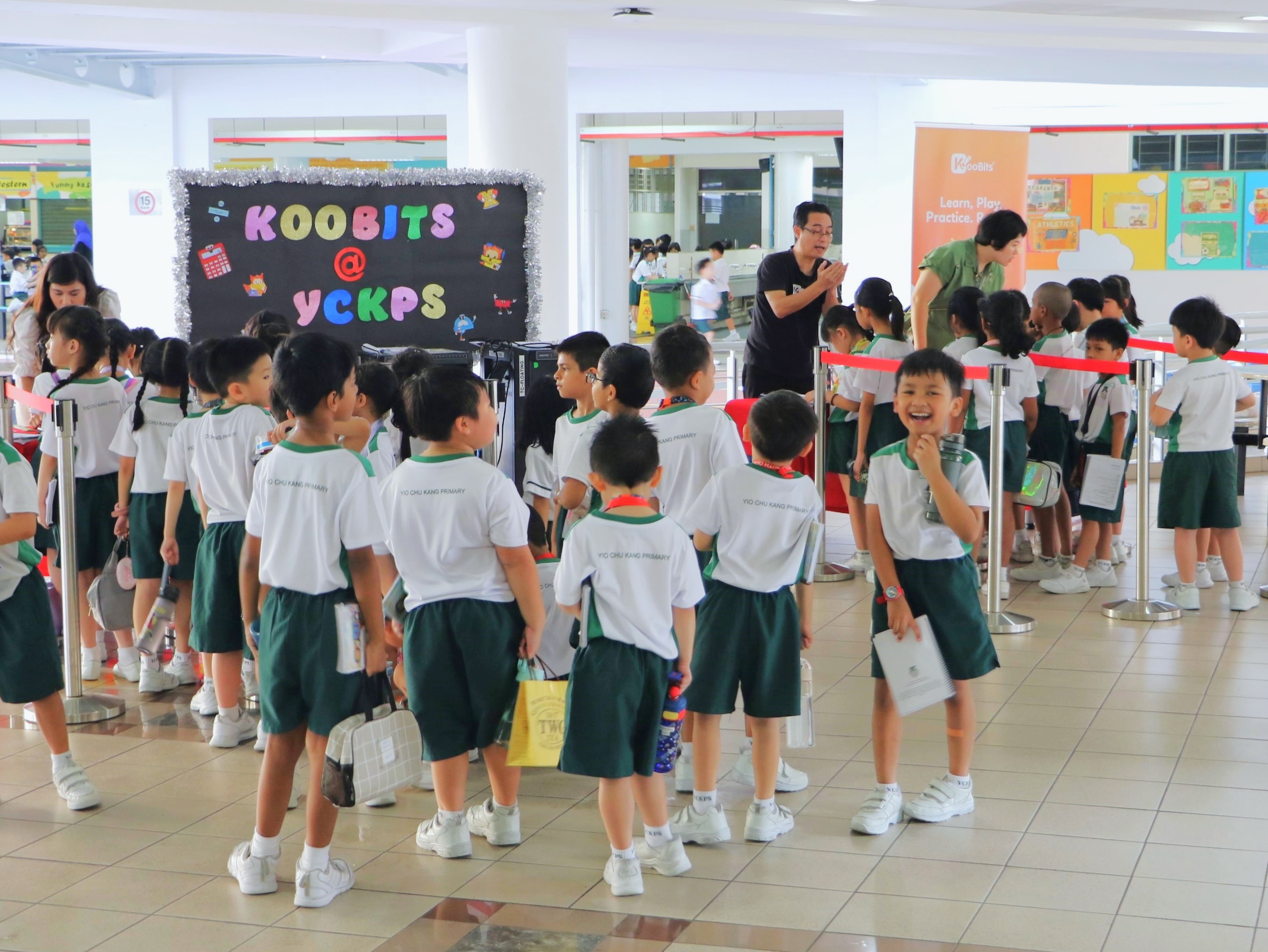 Students queuing up for Koobits.